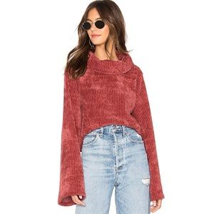 NWT MINKPINK Whole Hearted Cropped Sweater Masala